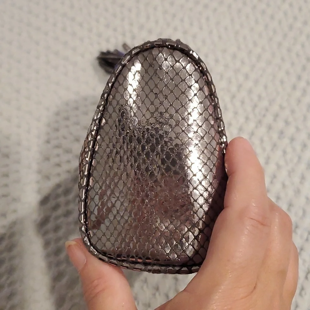 Michael Kors Ltd Edition Metallic Embossed Suede Signature Cosmetic Case NWOT